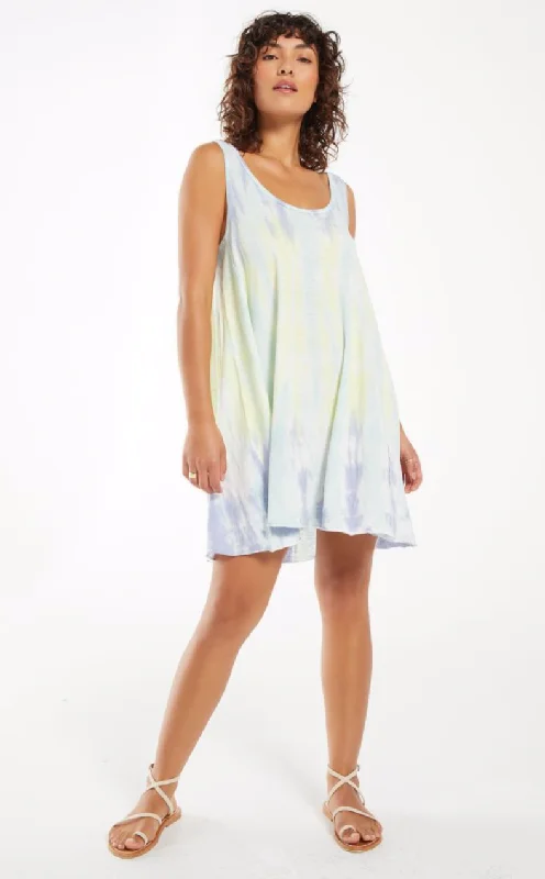 Z SUPPLY EVA SORBET SKIES TIE-DYE DRESS Color block unclassified dresses