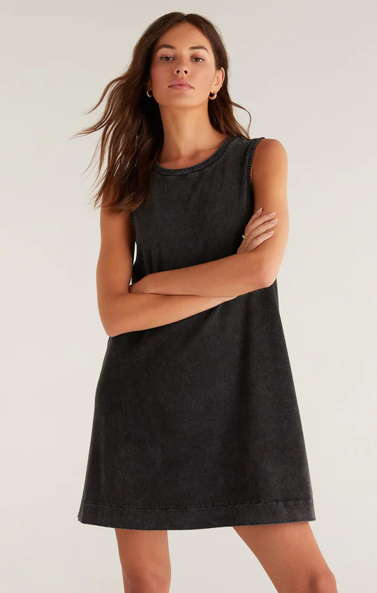 Z SUPPLY SLOANE DRESS IN WARM INDIGO AND BLACK Flowy unclassified dresses