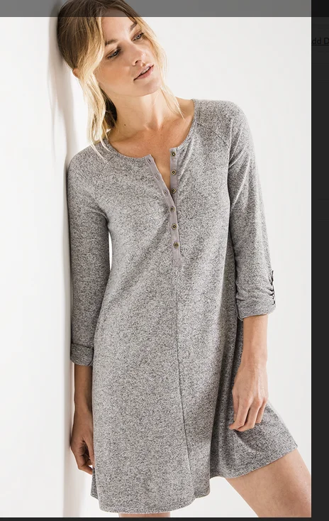 Z SUPPLY  THE MARLED HENLEY DRESS IN HEATHER GREY Velvet unclassified dresses