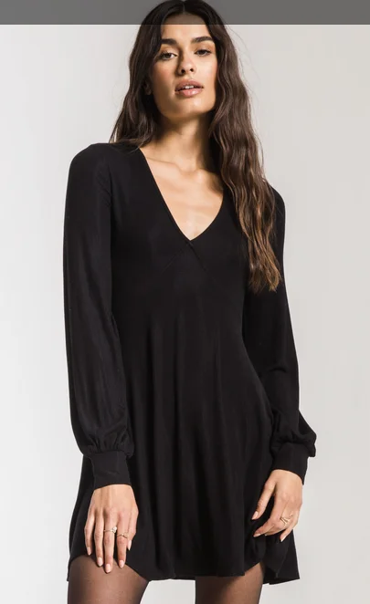 Z SUPPLY THE MICRO RIB L/S DRESS Dark color unclassified dresses