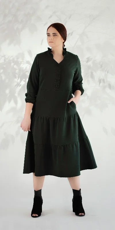 Green trapeze dress Popular unclassified dresses