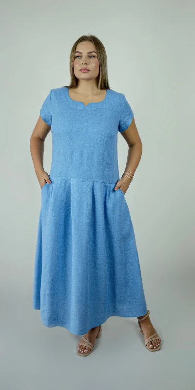 Light blue linen dress Designer unclassified dresses