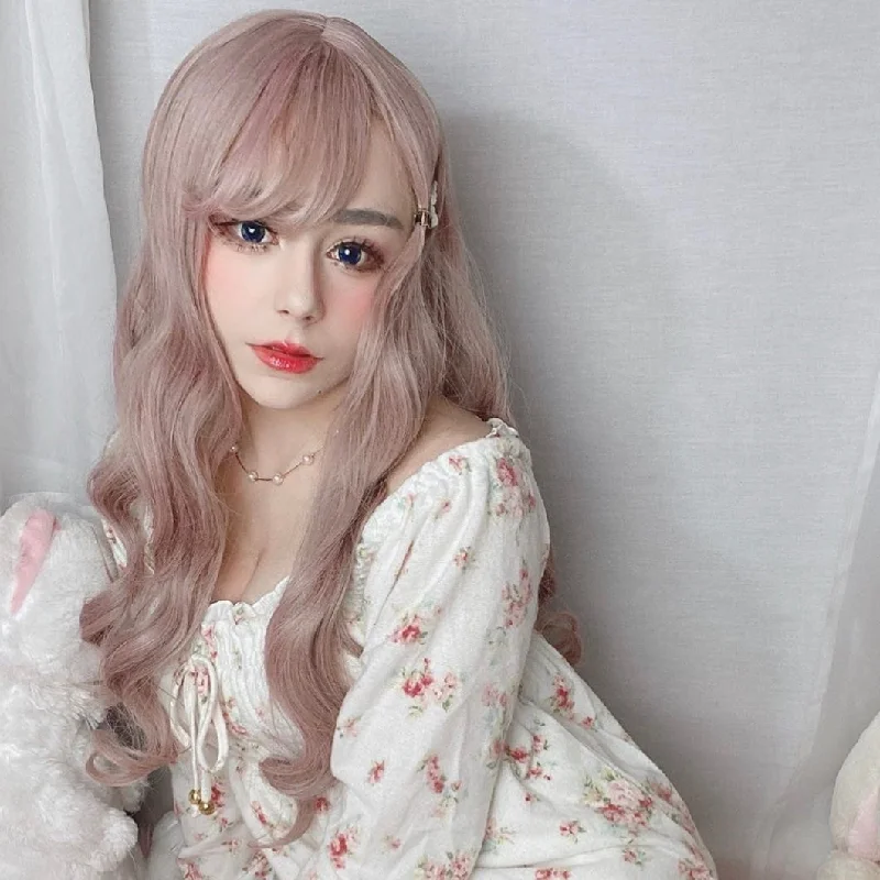 Cute Lolita long roll wig yv42531 Printed A-line Maxi