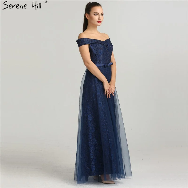 On Sale No Return No Refund Shoulder Sexy Lace Beach Evening Gown Beading Fashion Women's Formal Evening Dresses 2024 Real Photo LA6450 Lace Dress Glam