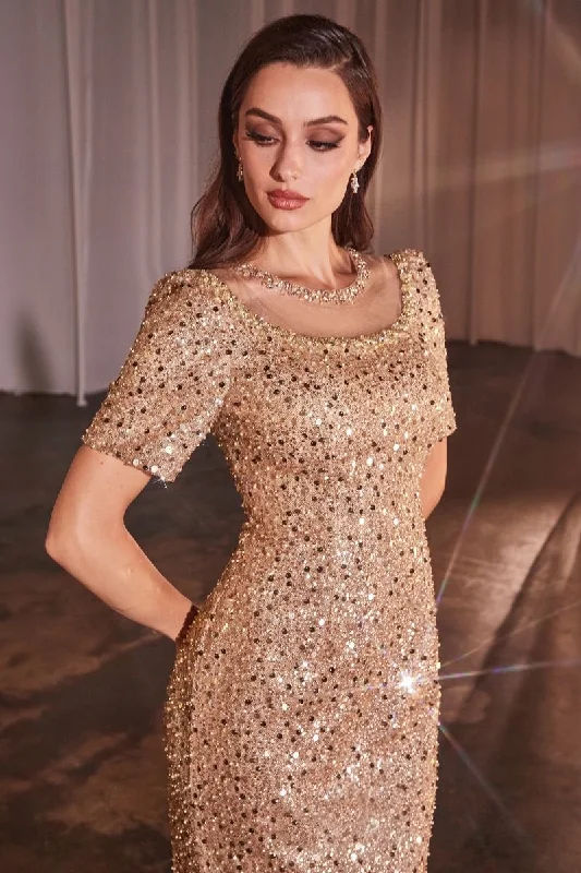 Cinderella Divine -CB151 Fitted Sequin Prom Sheath Dress Sexy Sequined Dress