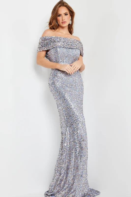 Jovani -22376 Off Shoulder Sequin Sheath Dress Vintage Sequin Dress