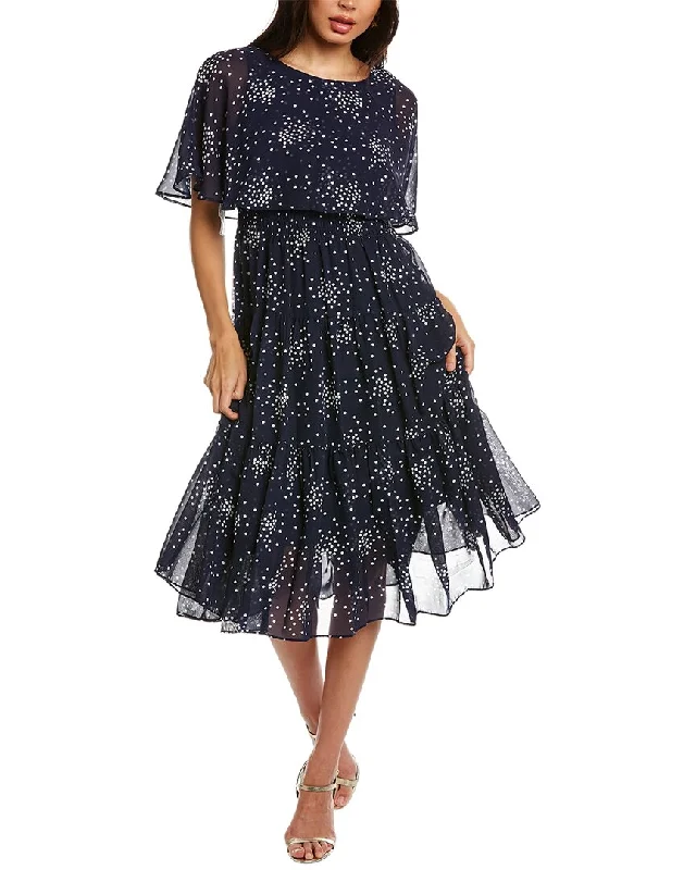 Julian Taylor Printed Chiffon Midi Dress Fashion Midi Skirt