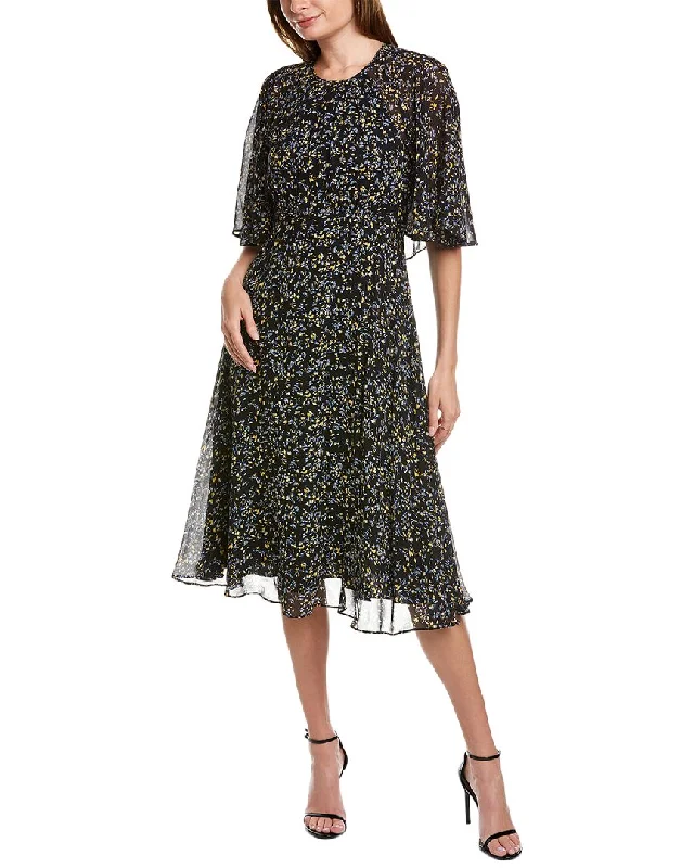 Teri Jon by Rickie Freeman Chiffon Midi Dress Casual Midi Skirt