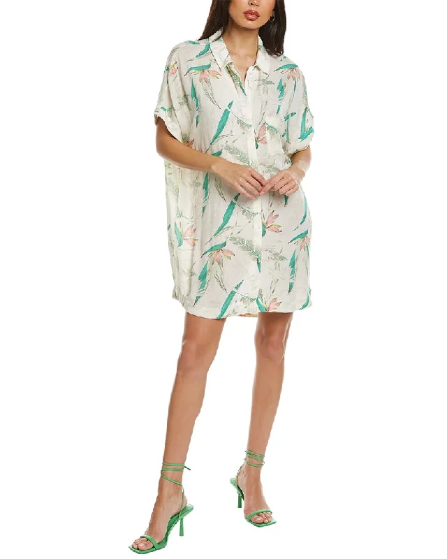 Z SUPPLY Cyrus Paradise Shirtdress V-neck Shirt Dress